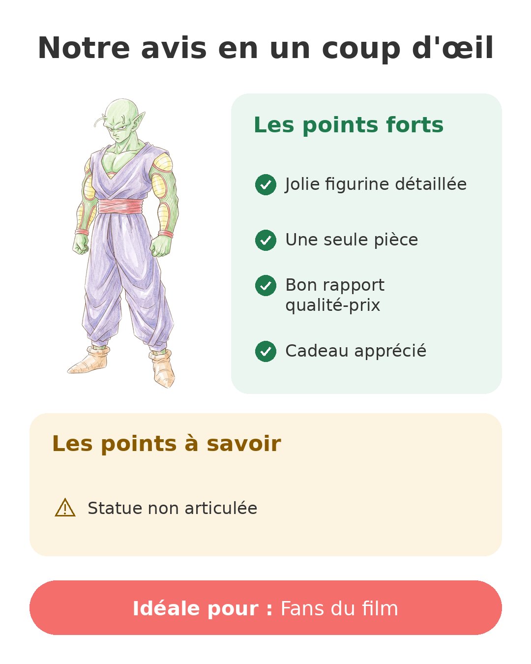 Notre avis en un coup d'œil sur Piccolo Super Hero