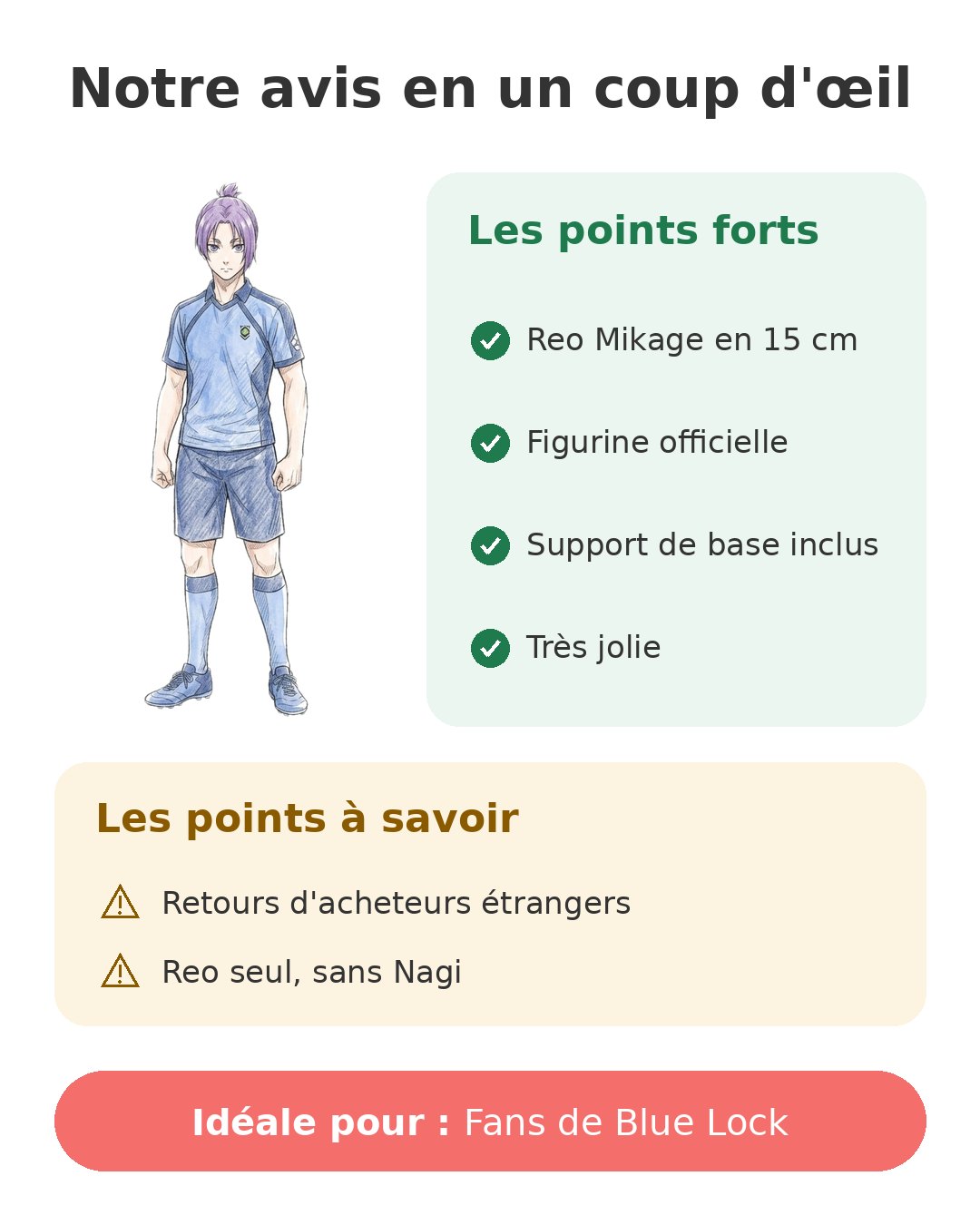 Notre avis en un coup d'œil sur Reo Mikage Blue Lock