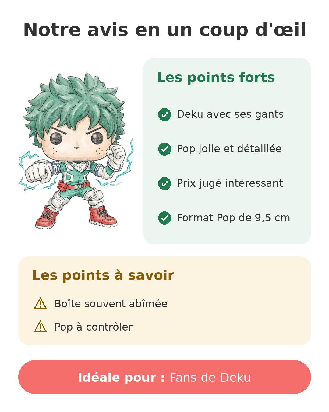 Notre avis en un coup d'œil sur Pop Deku gants