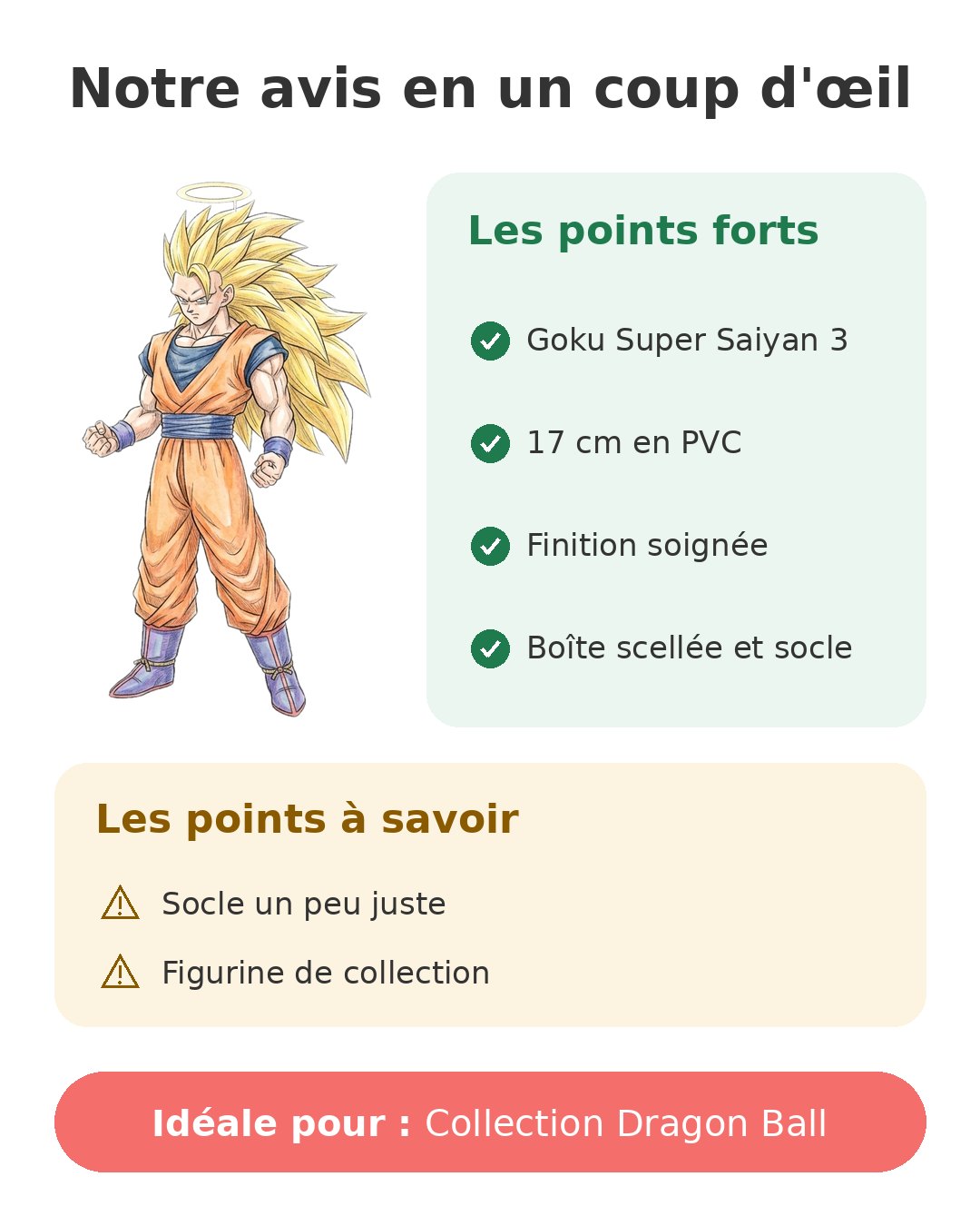 Notre avis en un coup d'œil sur Goku SSJ3 Match Makers
