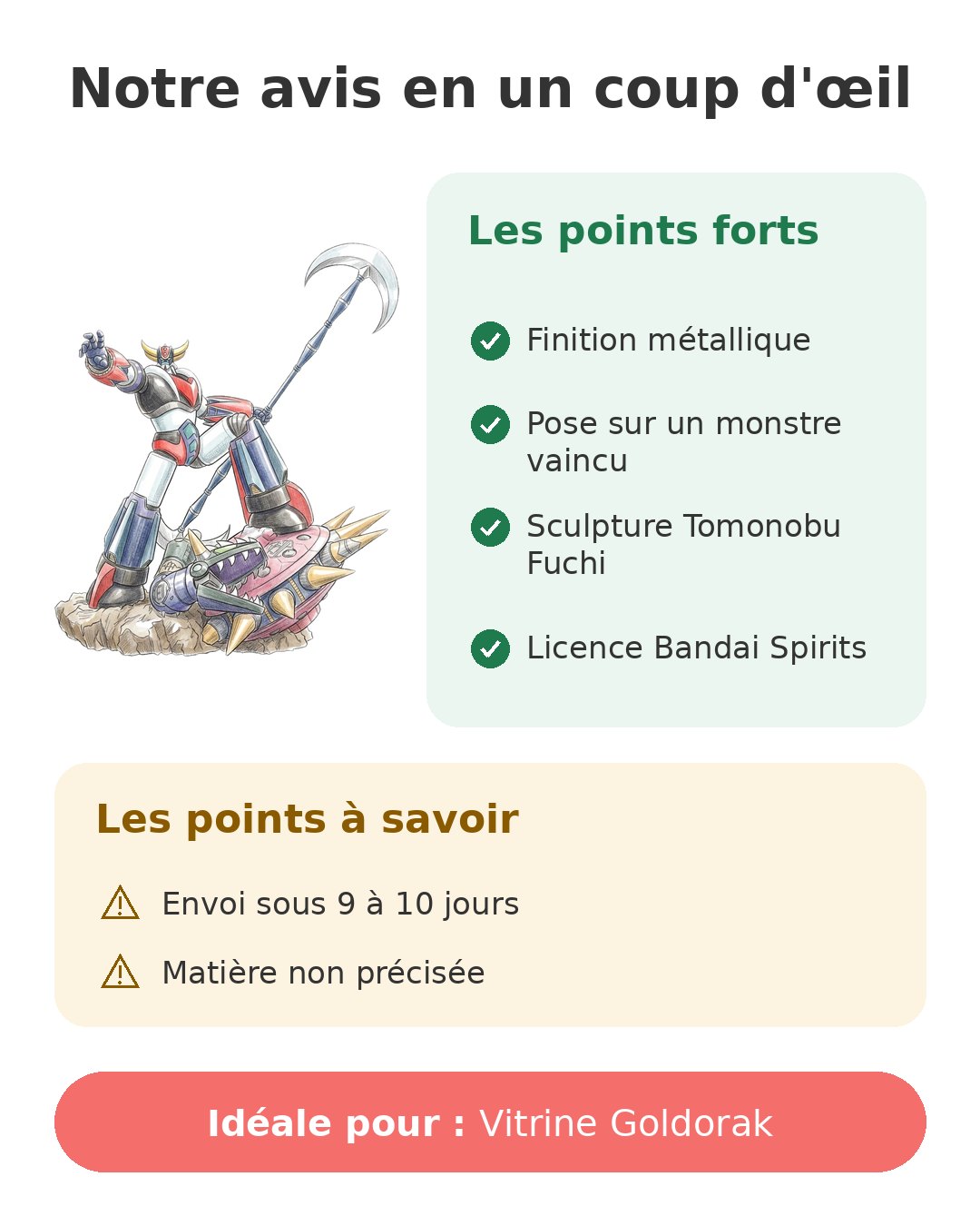 Notre avis en un coup d'œil sur Goldorak Figuarts Zero