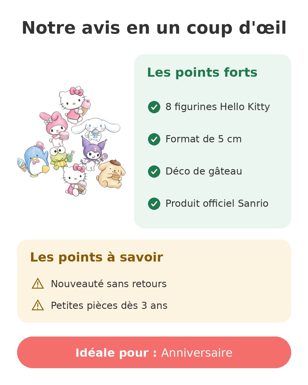 Notre avis en un coup d'œil sur Lot Hello Kitty