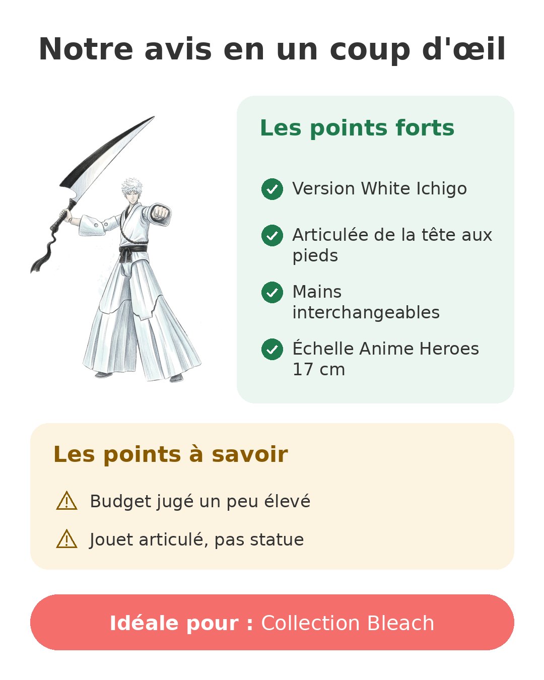 Notre avis en un coup d'œil sur White Ichigo