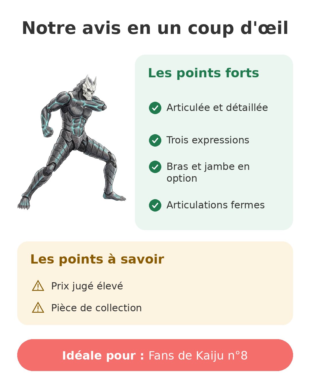 Notre avis en un coup d'œil sur Kaiju n°8 Figuarts