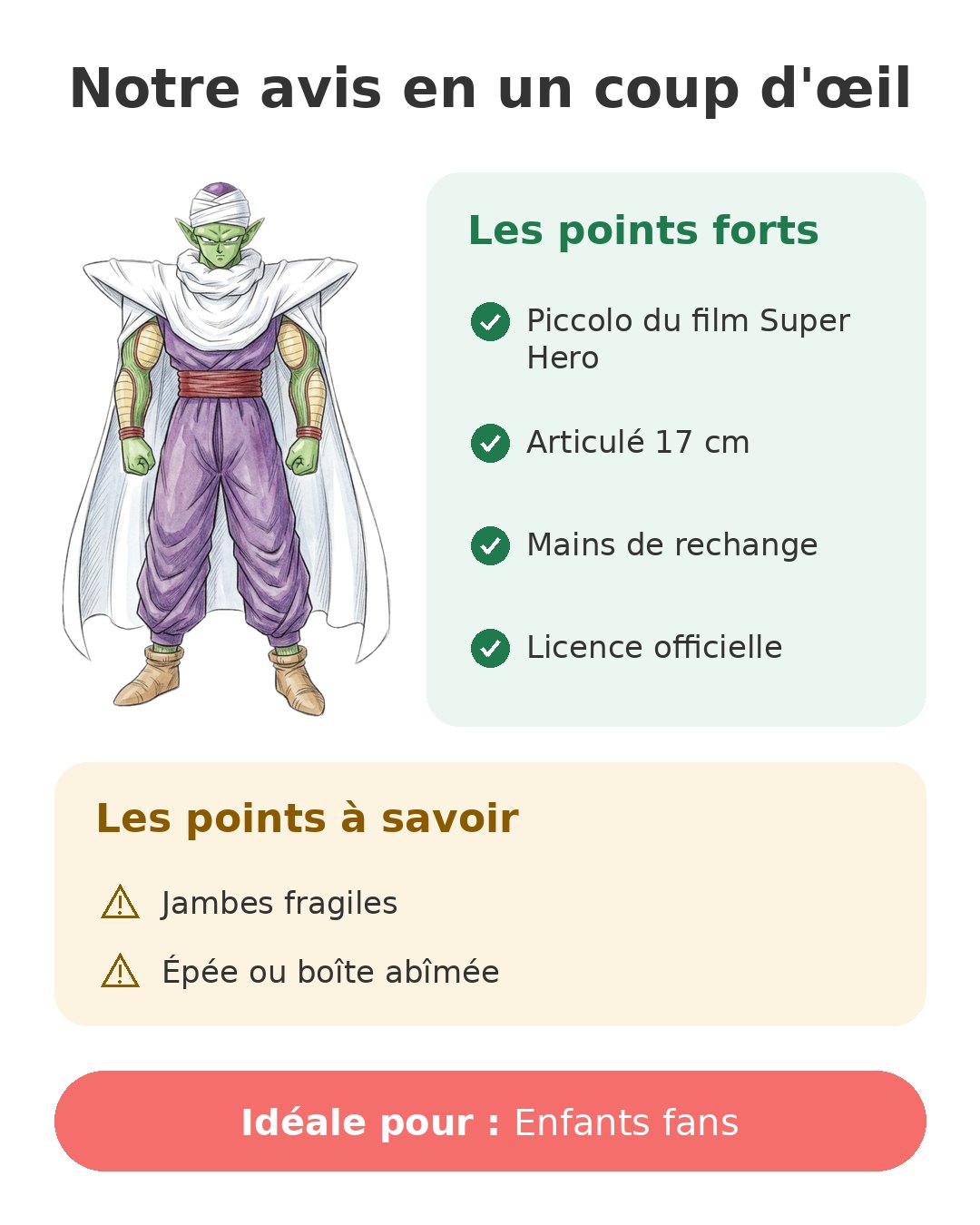Notre avis en un coup d'œil sur Dragon Stars Piccolo
