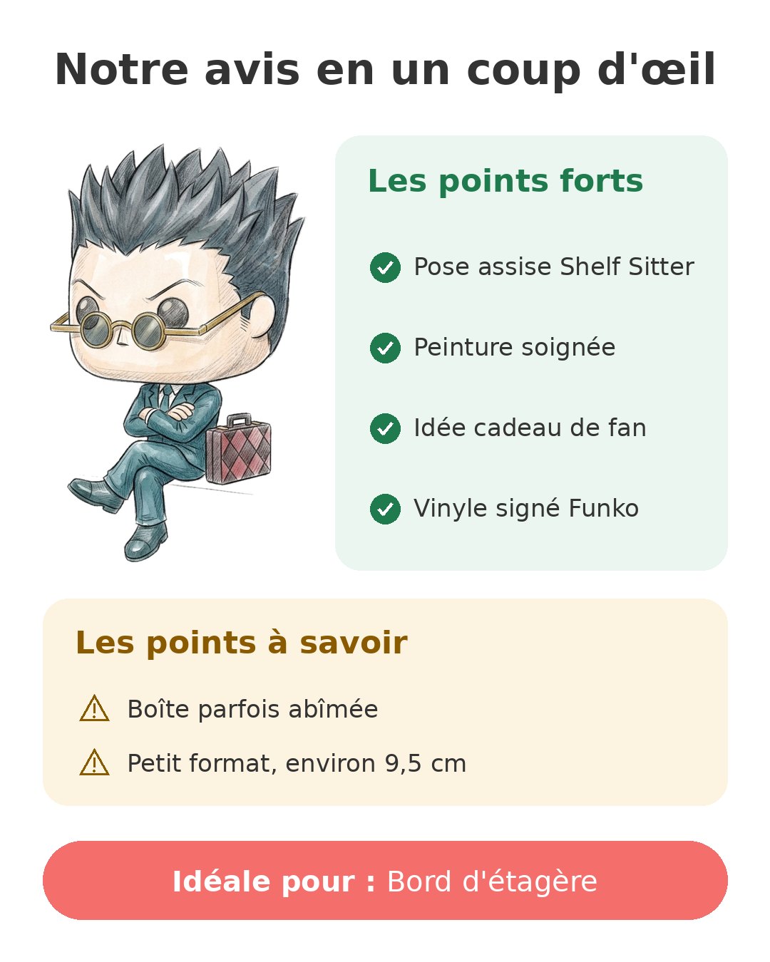 Notre avis en un coup d'œil sur Leorio Shelf Sitter