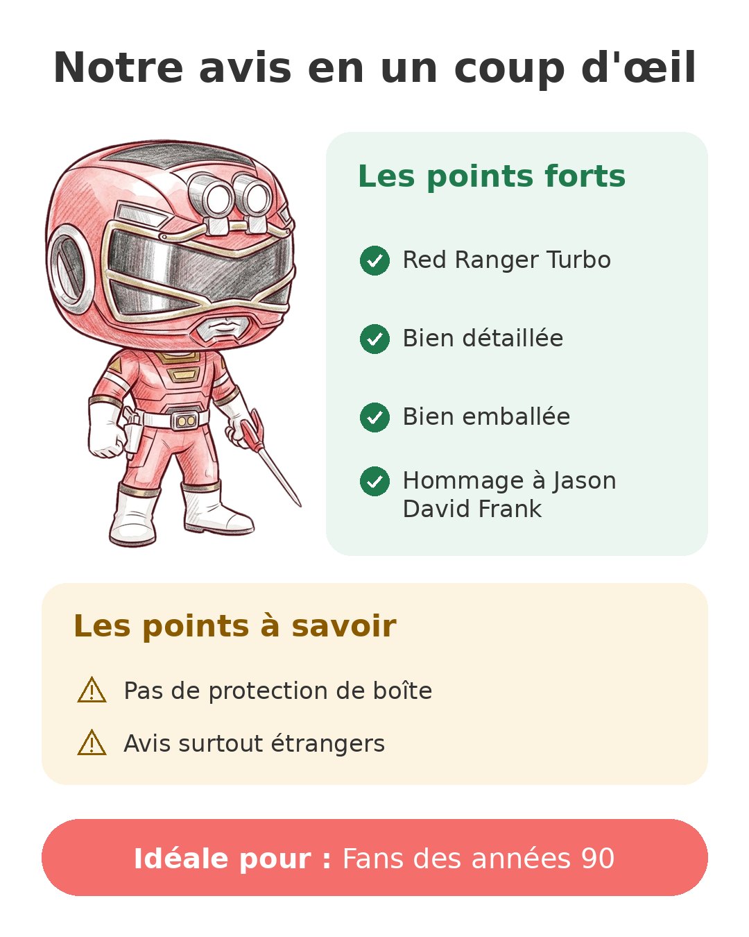 Notre avis en un coup d'œil sur Pop Red Ranger Turbo