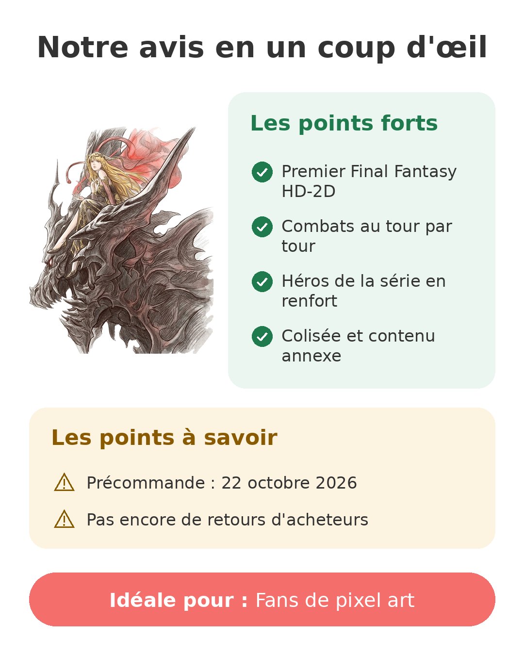 Notre avis en un coup d'œil sur FF Resonance PS5