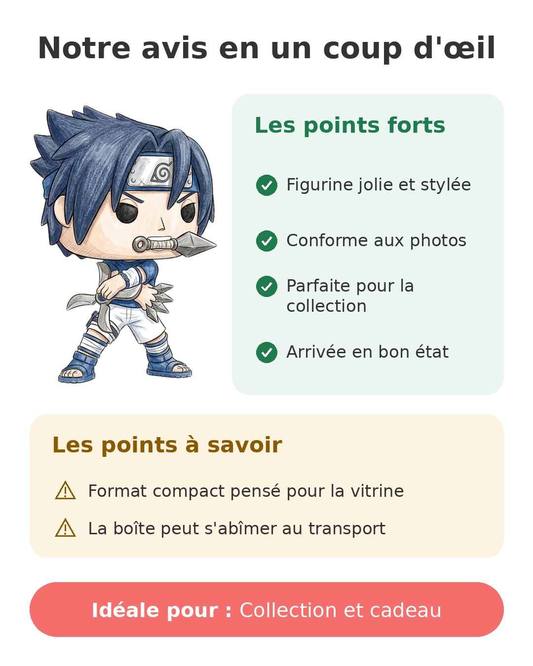 Notre avis en un coup d'œil sur Funko Pop Sasuke