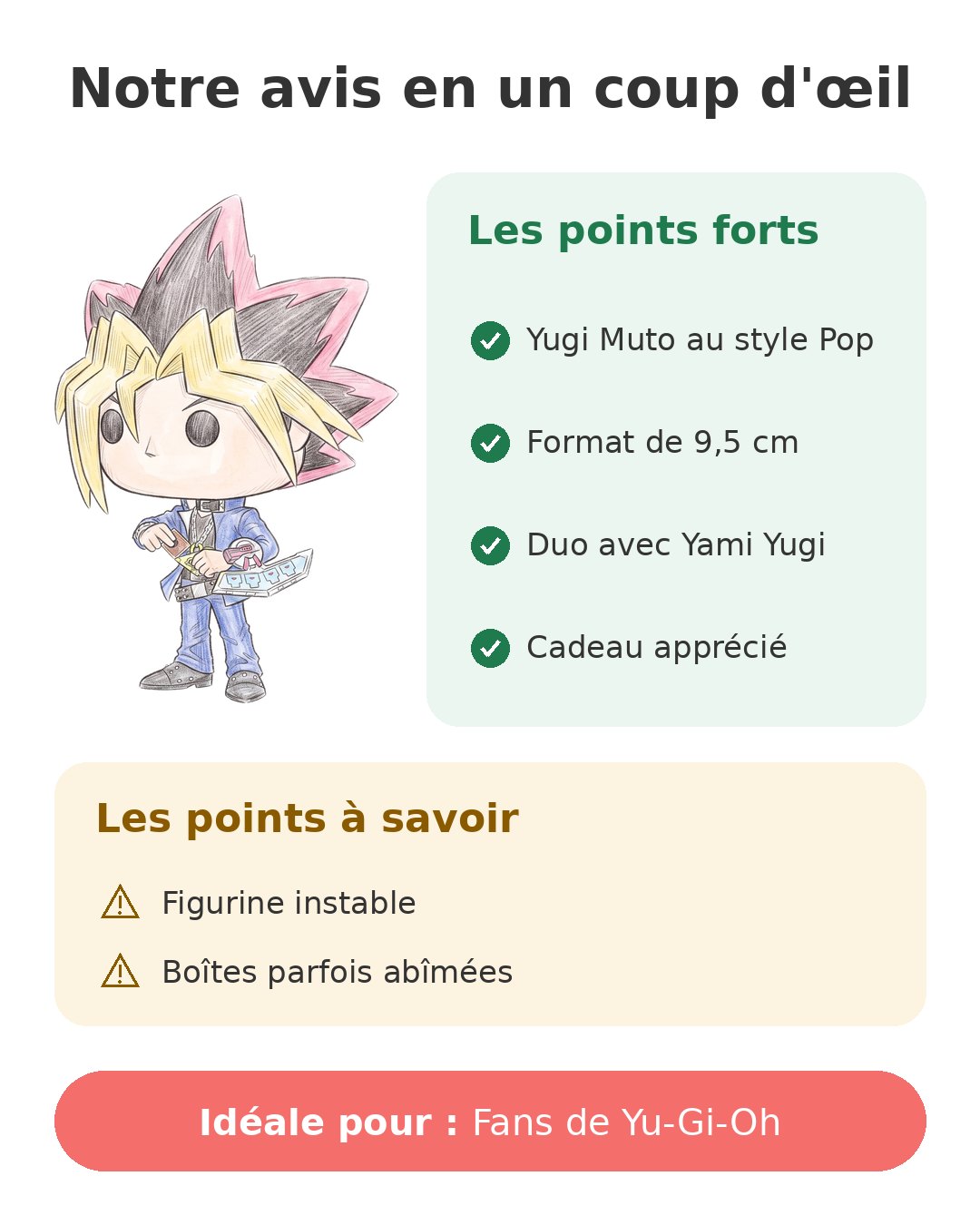 Notre avis en un coup d'œil sur Pop Yugi Muto