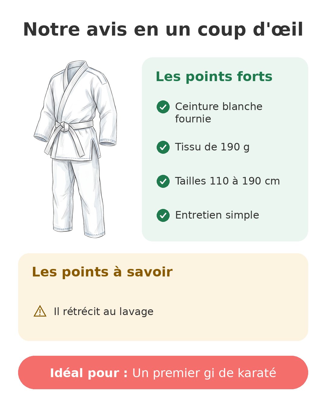Notre avis en un coup d'œil sur Karaté-gi Starpro