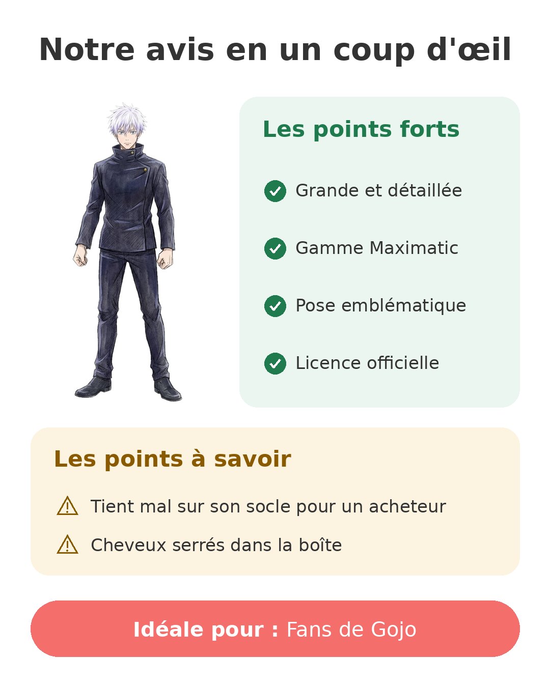 Notre avis en un coup d'œil sur Gojo Maximatic