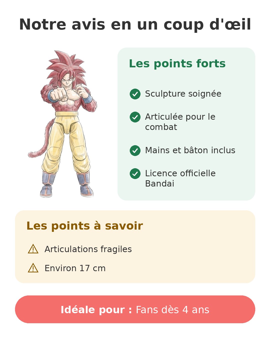 Notre avis en un coup d'œil sur Goku SSJ4 Daima