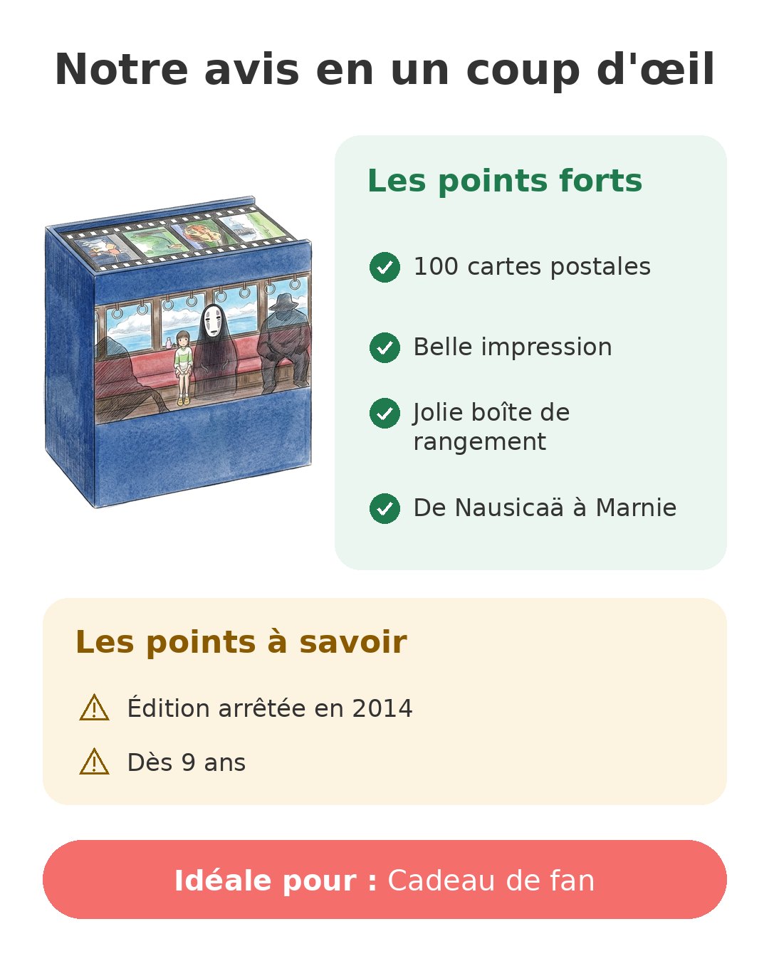Notre avis en un coup d'œil sur Coffret cartes Ghibli