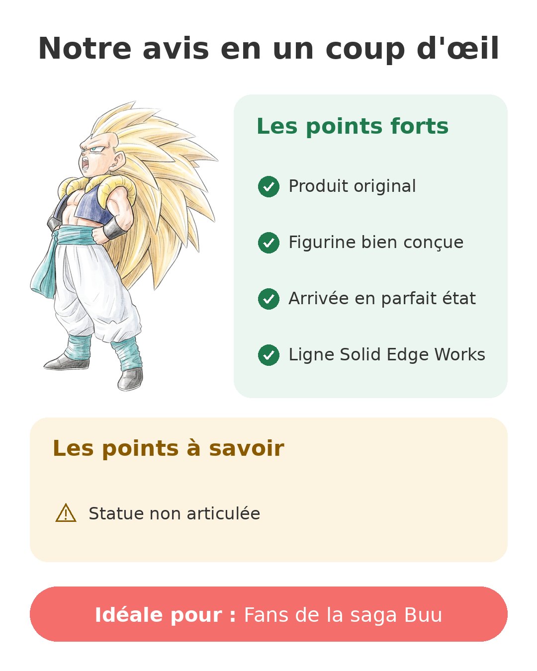 Notre avis en un coup d'œil sur Gotenks SSJ3