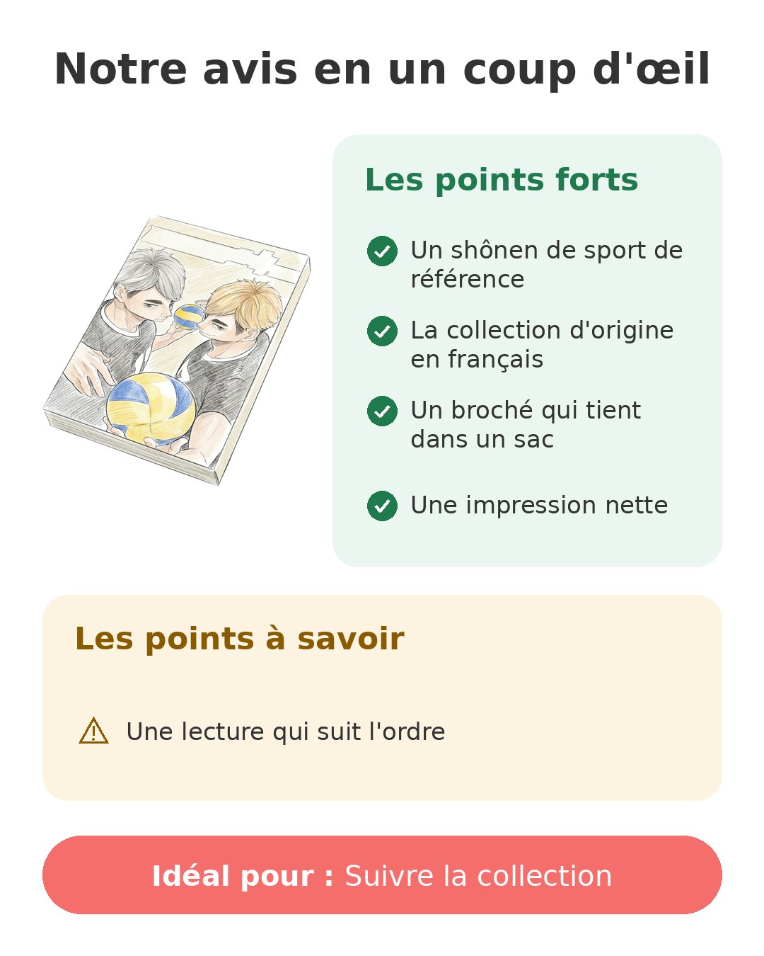 Haikyu - Tome 29 Notre avis en un coup d'œil sur Haikyu!! T29