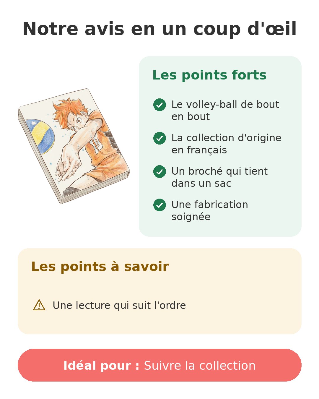 Haikyu - Tome 33 Notre avis en un coup d'œil sur Haikyu!! T33
