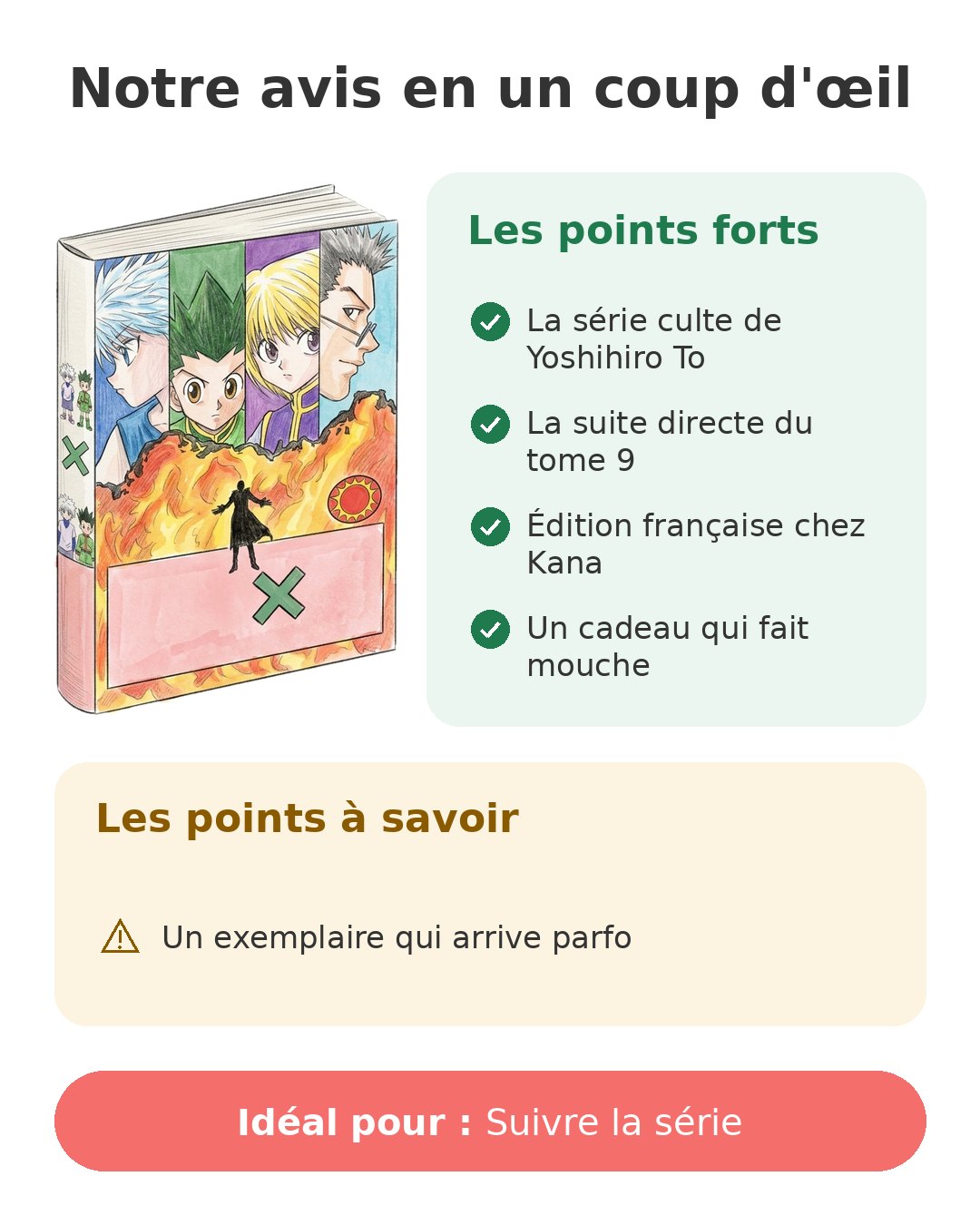 Notre avis en un coup d'œil sur Hunter x Hunter T10
