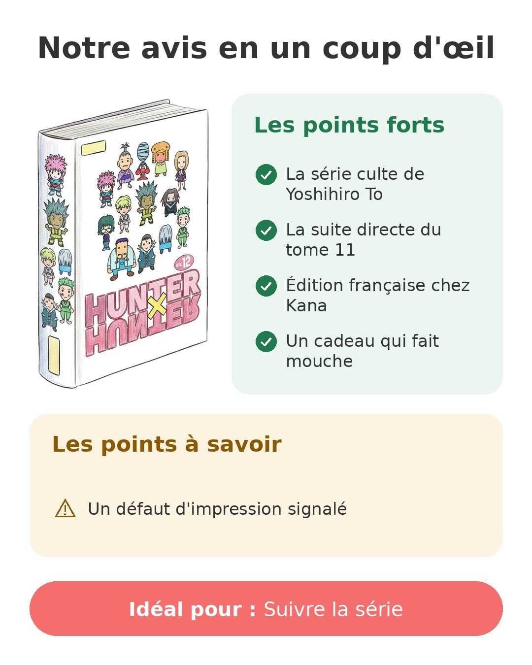 Notre avis en un coup d'œil sur Hunter x Hunter T12