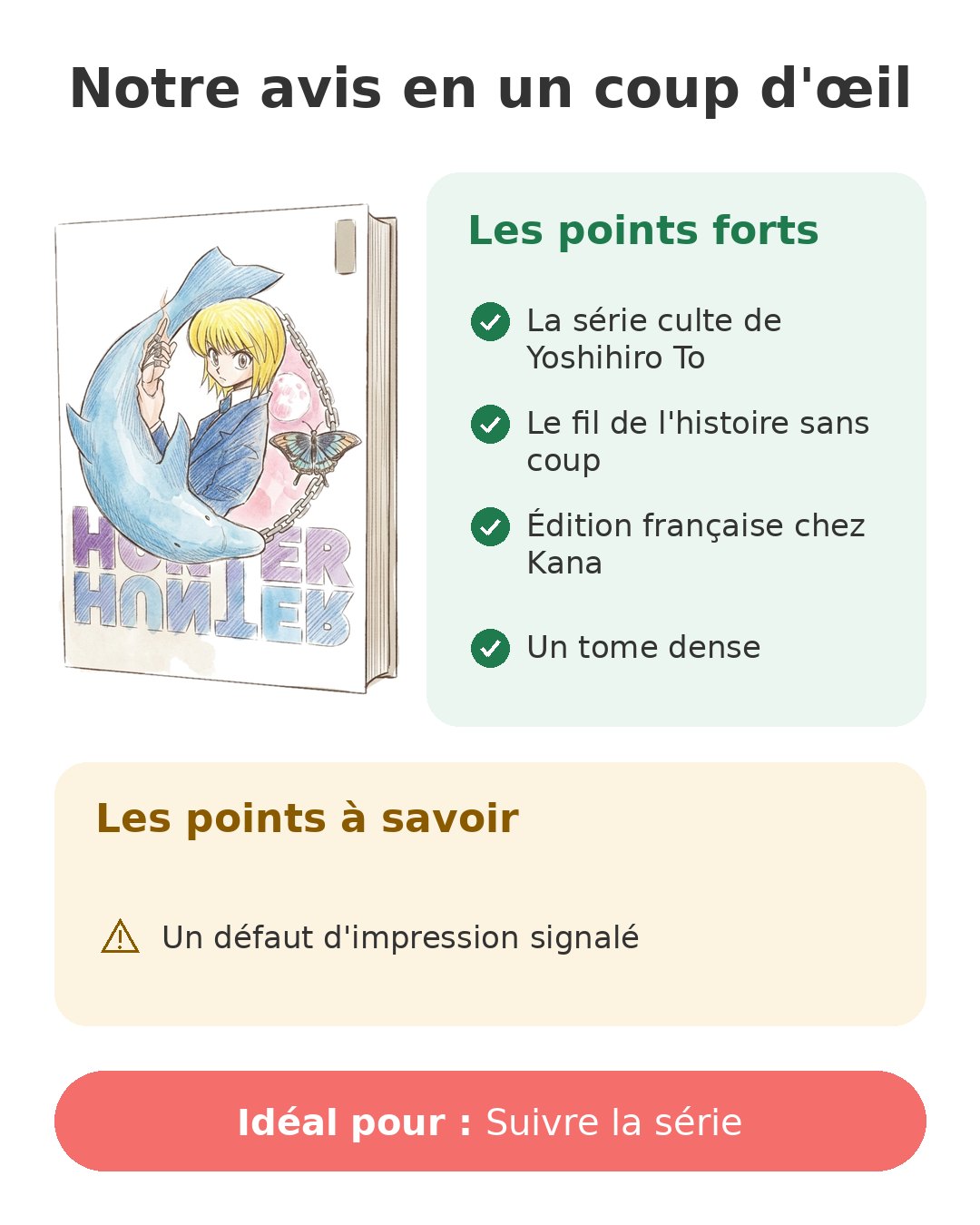 Notre avis en un coup d'œil sur Hunter x Hunter T33