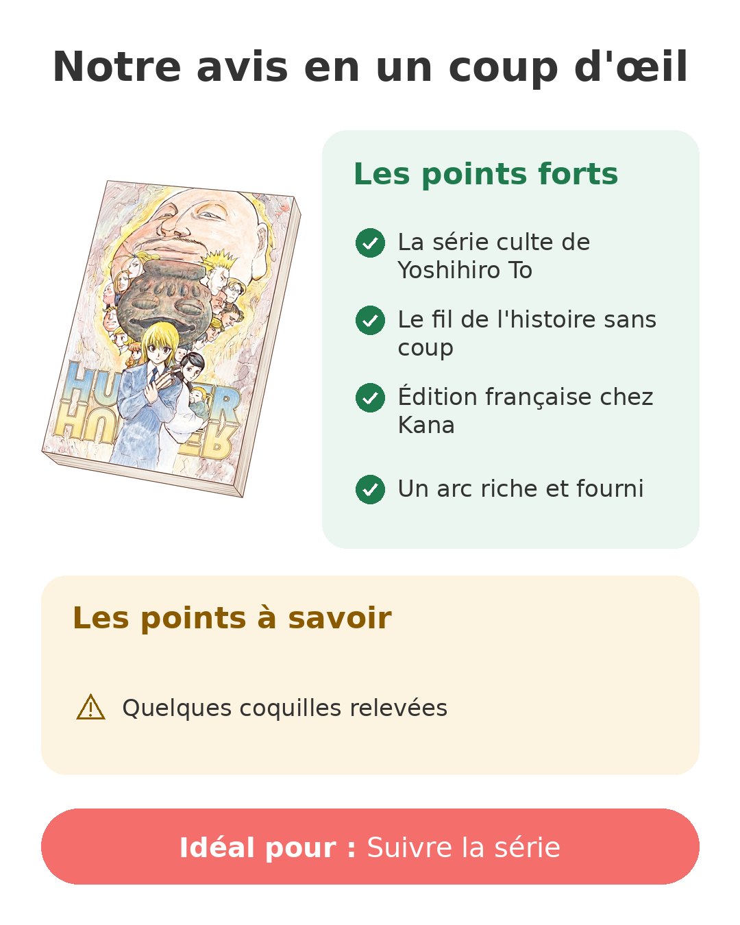 Notre avis en un coup d'œil sur Hunter x Hunter T35