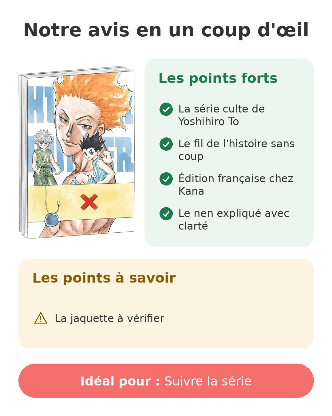 Notre avis en un coup d'œil sur Hunter x Hunter T7