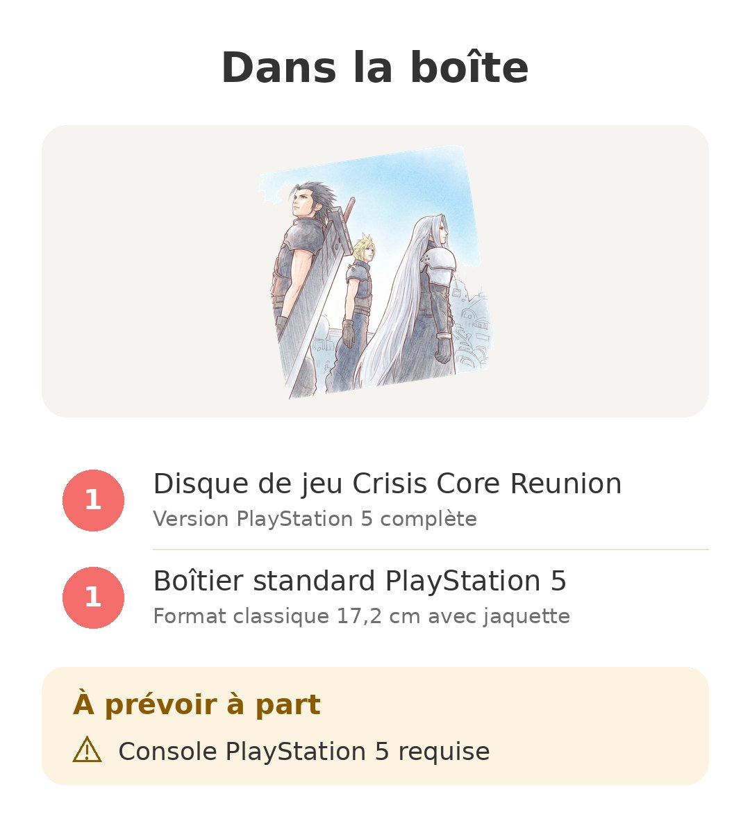 Contenu de la boîte : Crisis Core Reunion