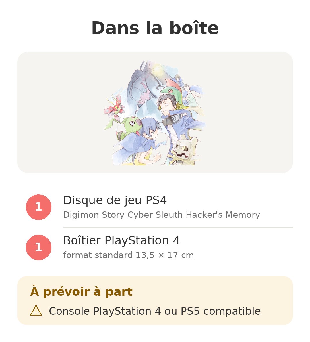 Contenu de la boîte : Hacker's Memory PS4