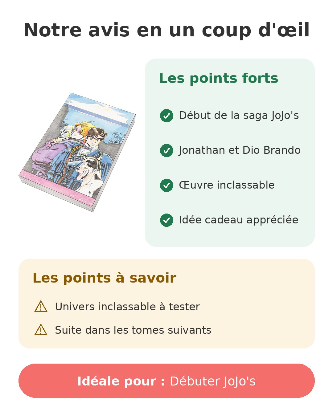 Notre avis en un coup d'œil sur JoJo Phantom Blood T1
