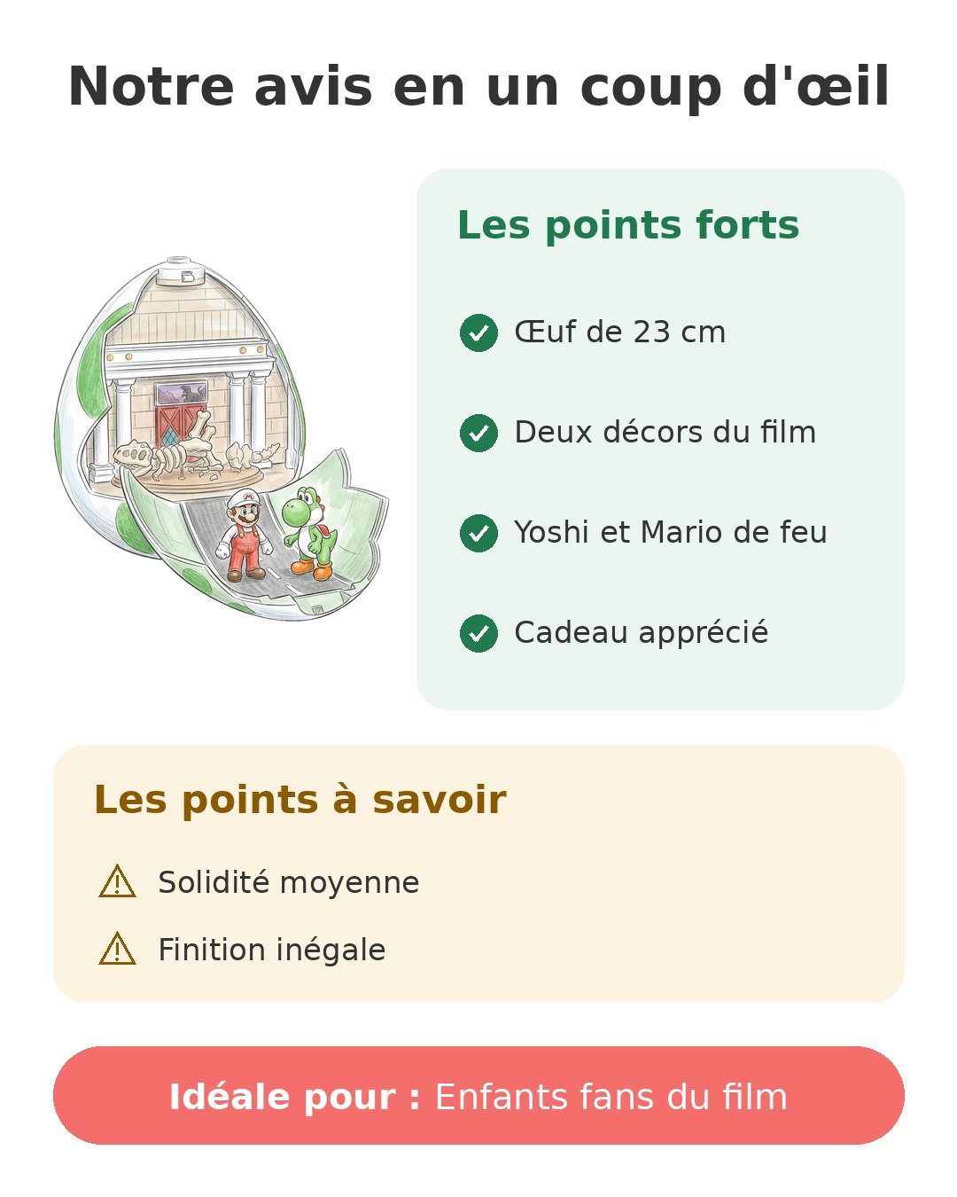 Notre avis en un coup d'œil sur Playset Œuf de Yoshi