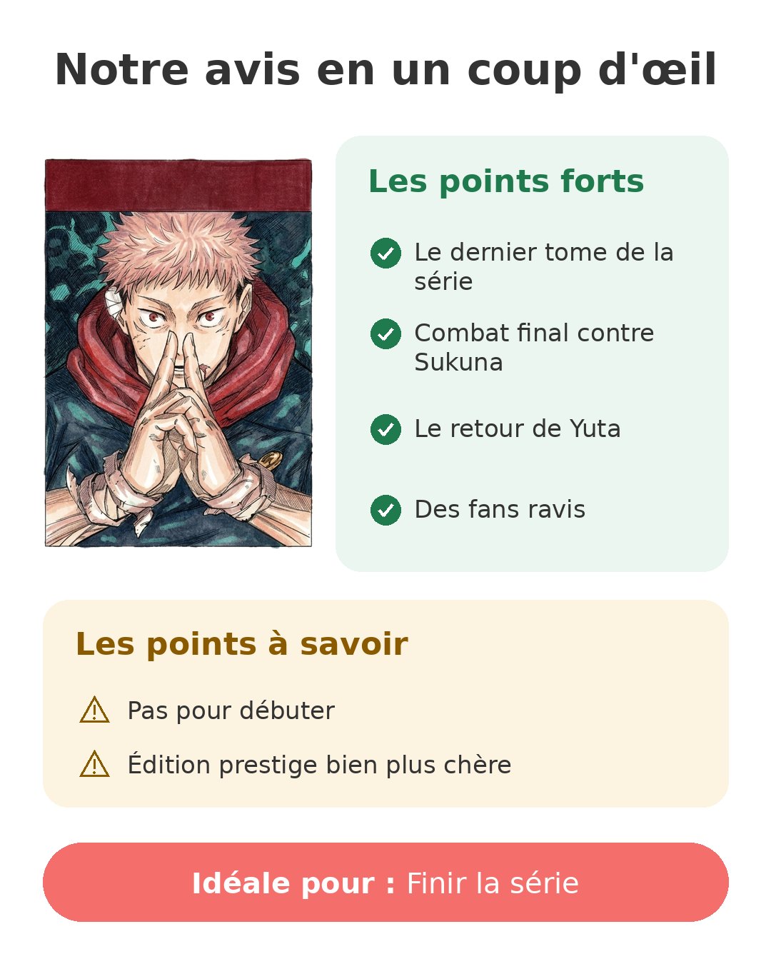 Notre avis en un coup d'œil sur Jujutsu Kaisen tome 30