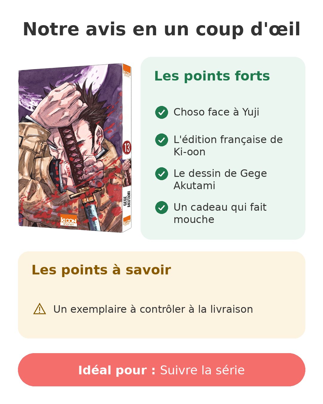 Notre avis en un coup d'œil sur Jujutsu Kaisen T13