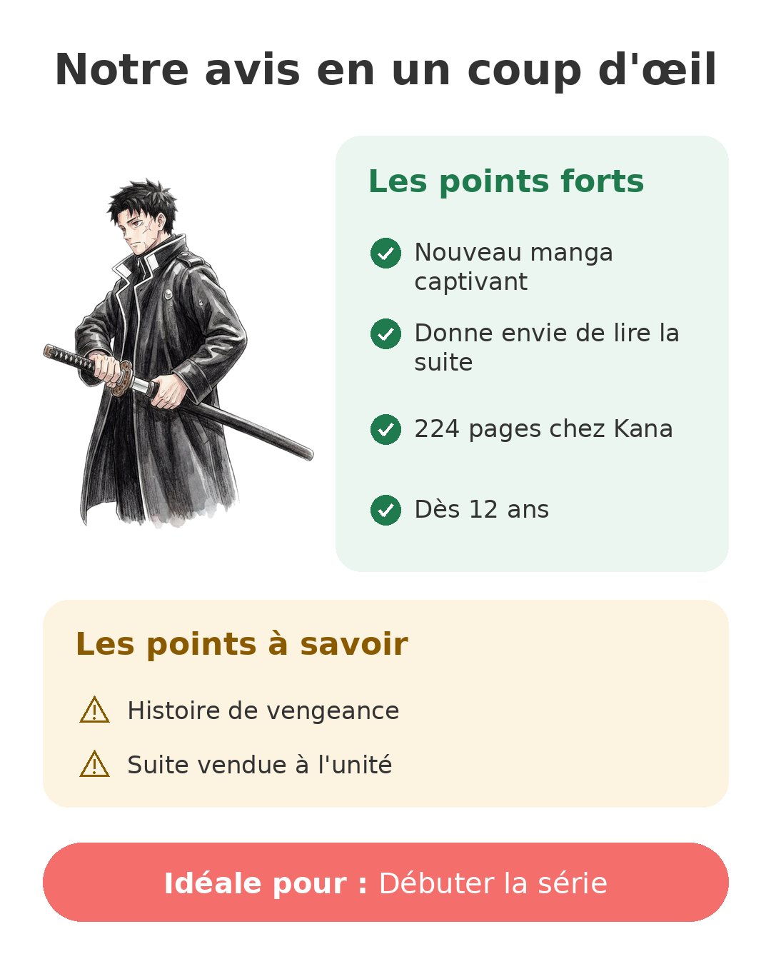 Notre avis en un coup d'œil sur Kagurabachi tome 1