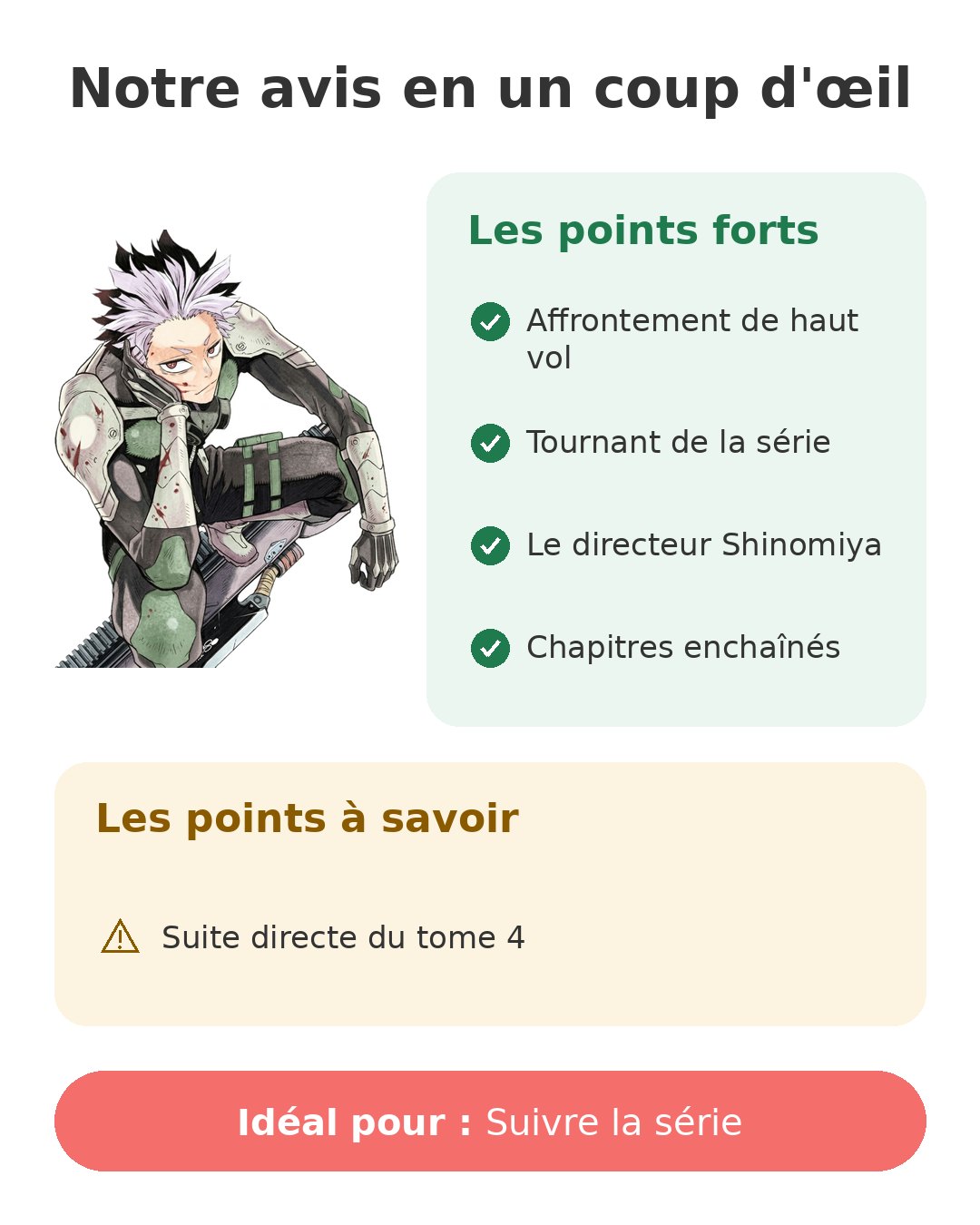 Notre avis en un coup d'œil sur Kaiju n°8 T5