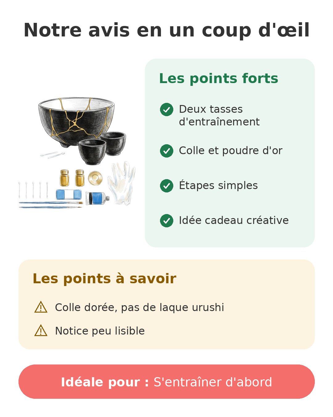Notre avis en un coup d'œil sur Kit kintsugi LAMXIN