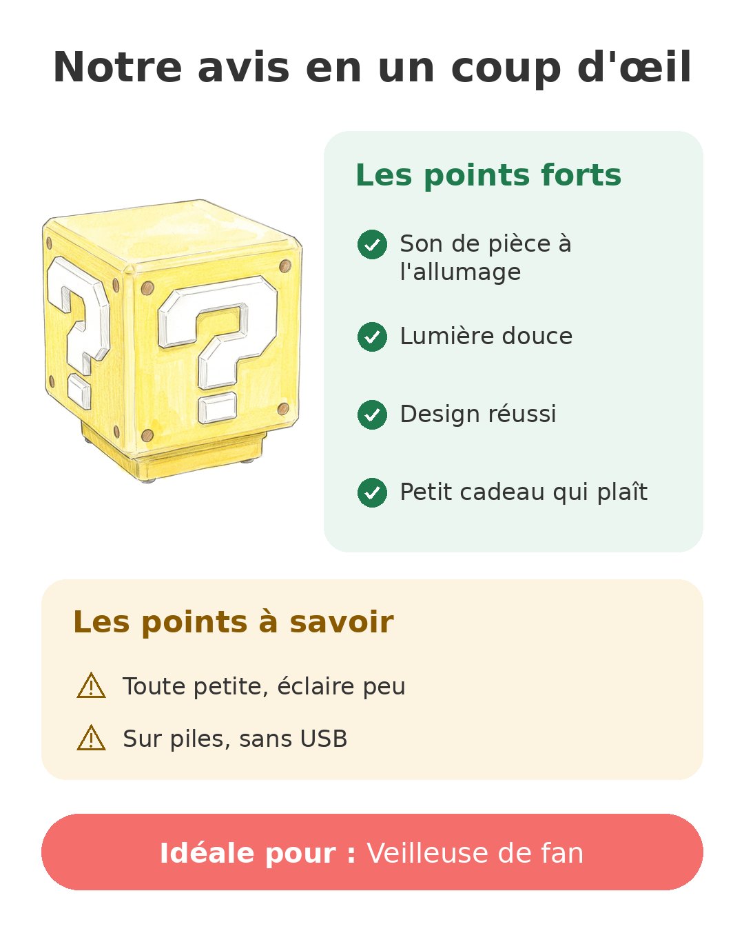 Notre avis en un coup d'œil sur Lampe bloc Question