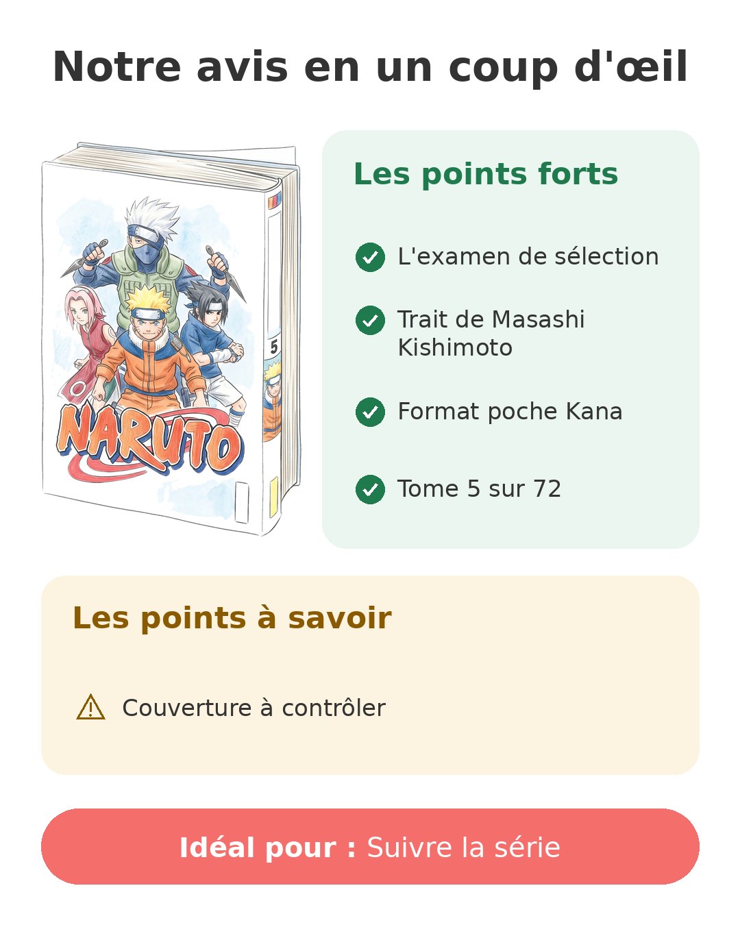 Notre avis en un coup d'œil sur Naruto T5