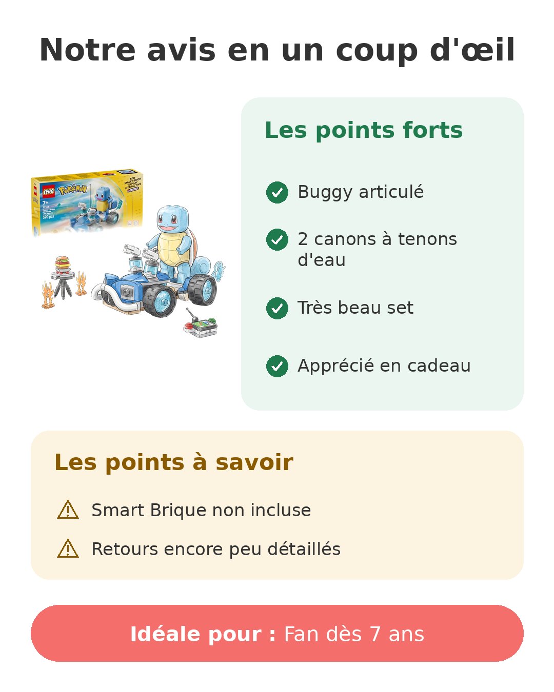 Notre avis en un coup d'œil sur LEGO Carapuce buggy