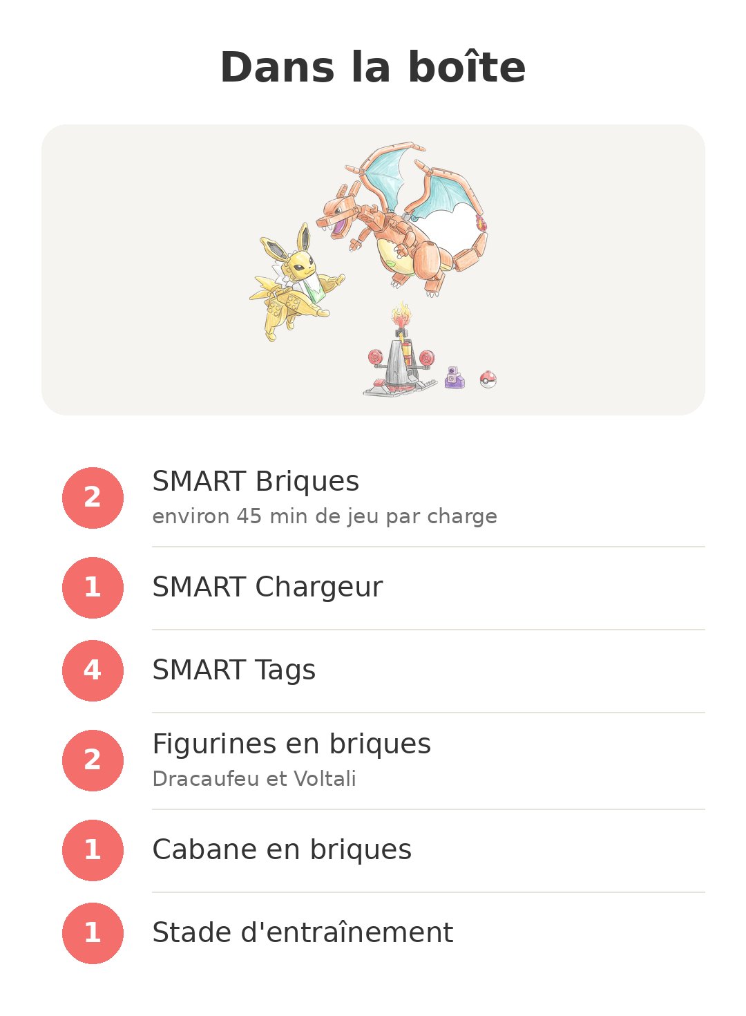 Contenu de la boîte : Dracaufeu et Voltali