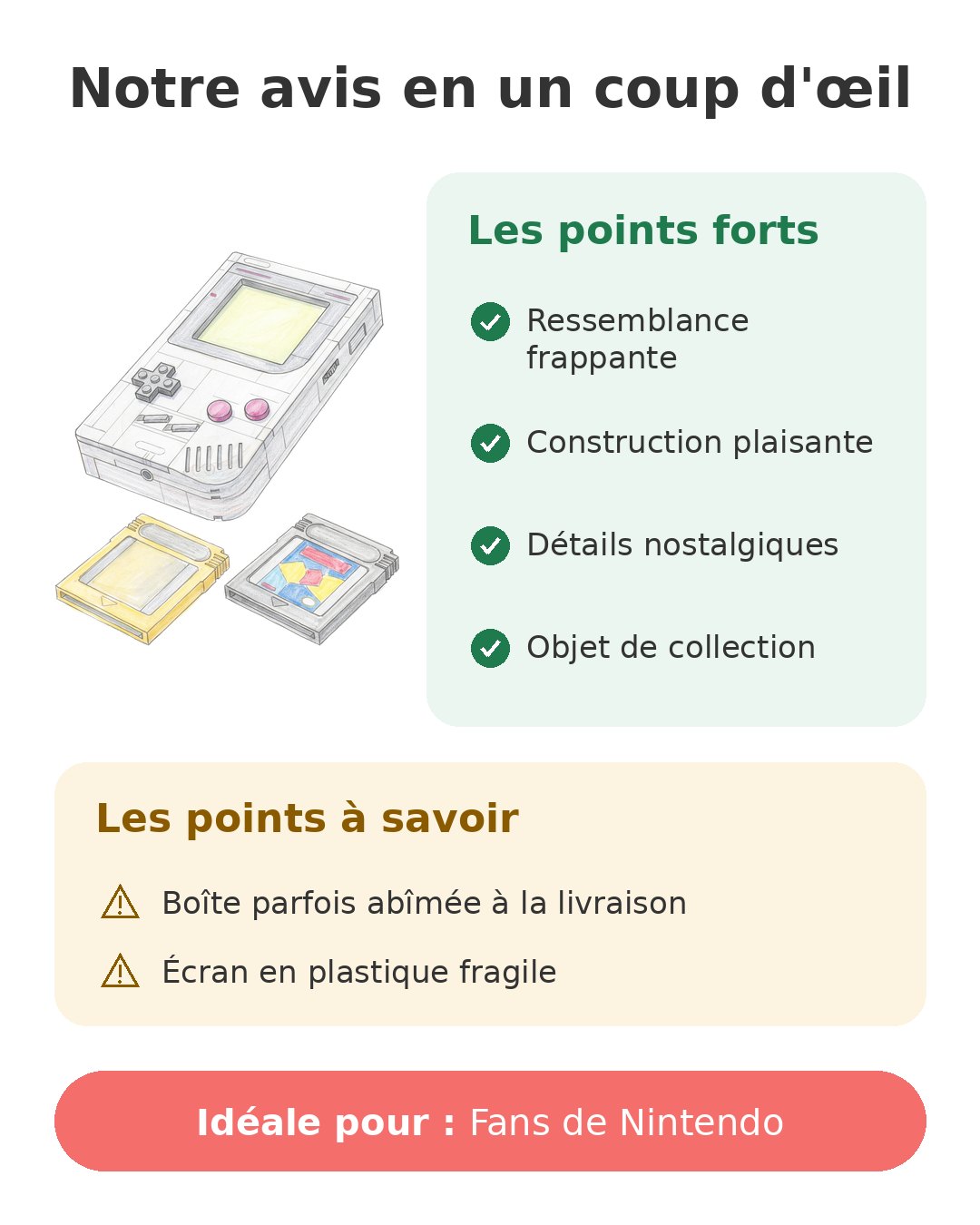 Notre avis en un coup d'œil sur LEGO Game Boy