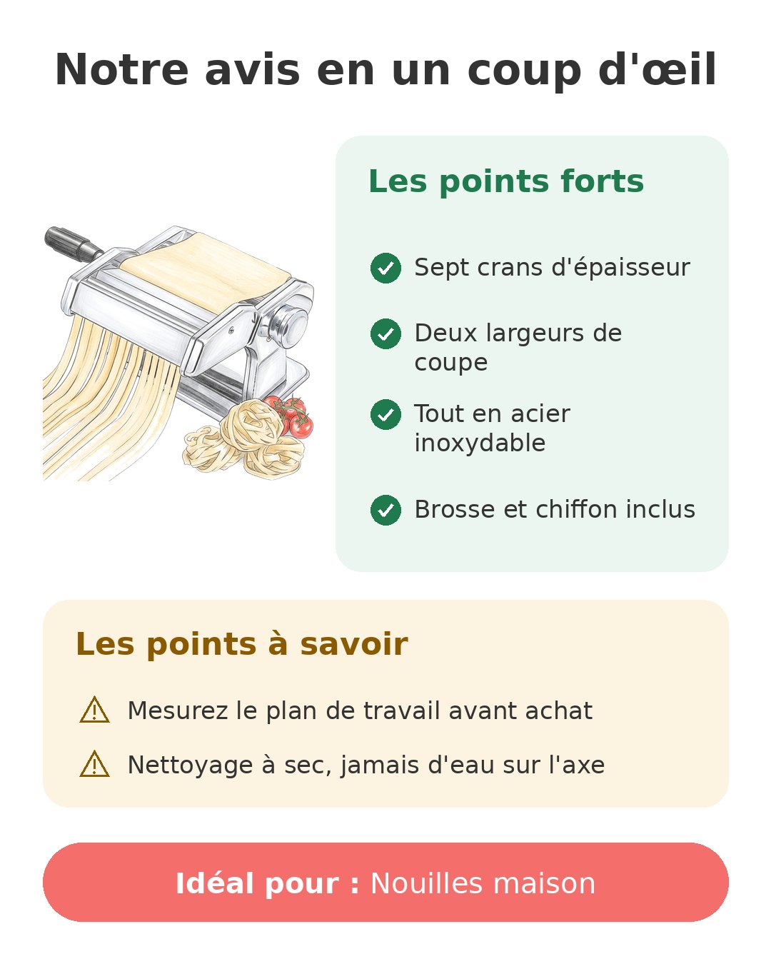 Notre avis en un coup d'œil sur Machine pâtes Yashe
