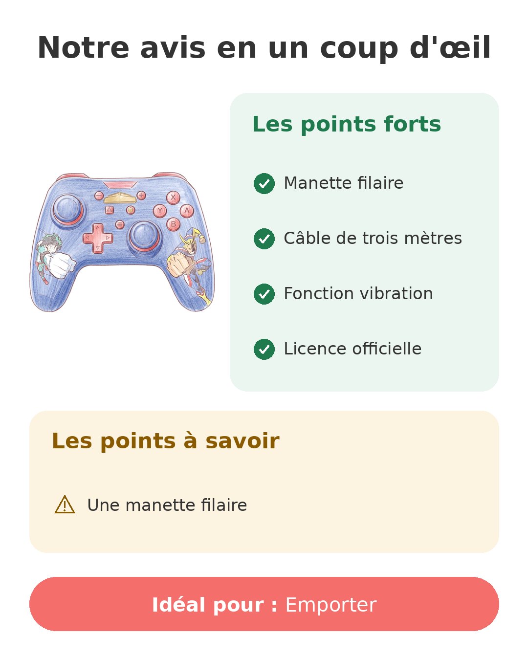 Notre avis en un coup d'œil sur Manette Konix