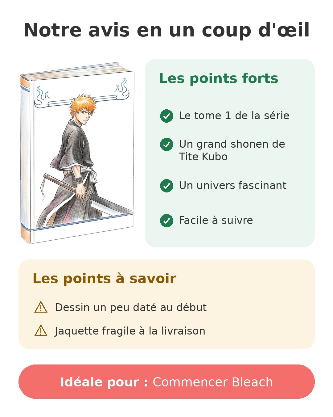 Notre avis en un coup d'œil sur Bleach tome 1