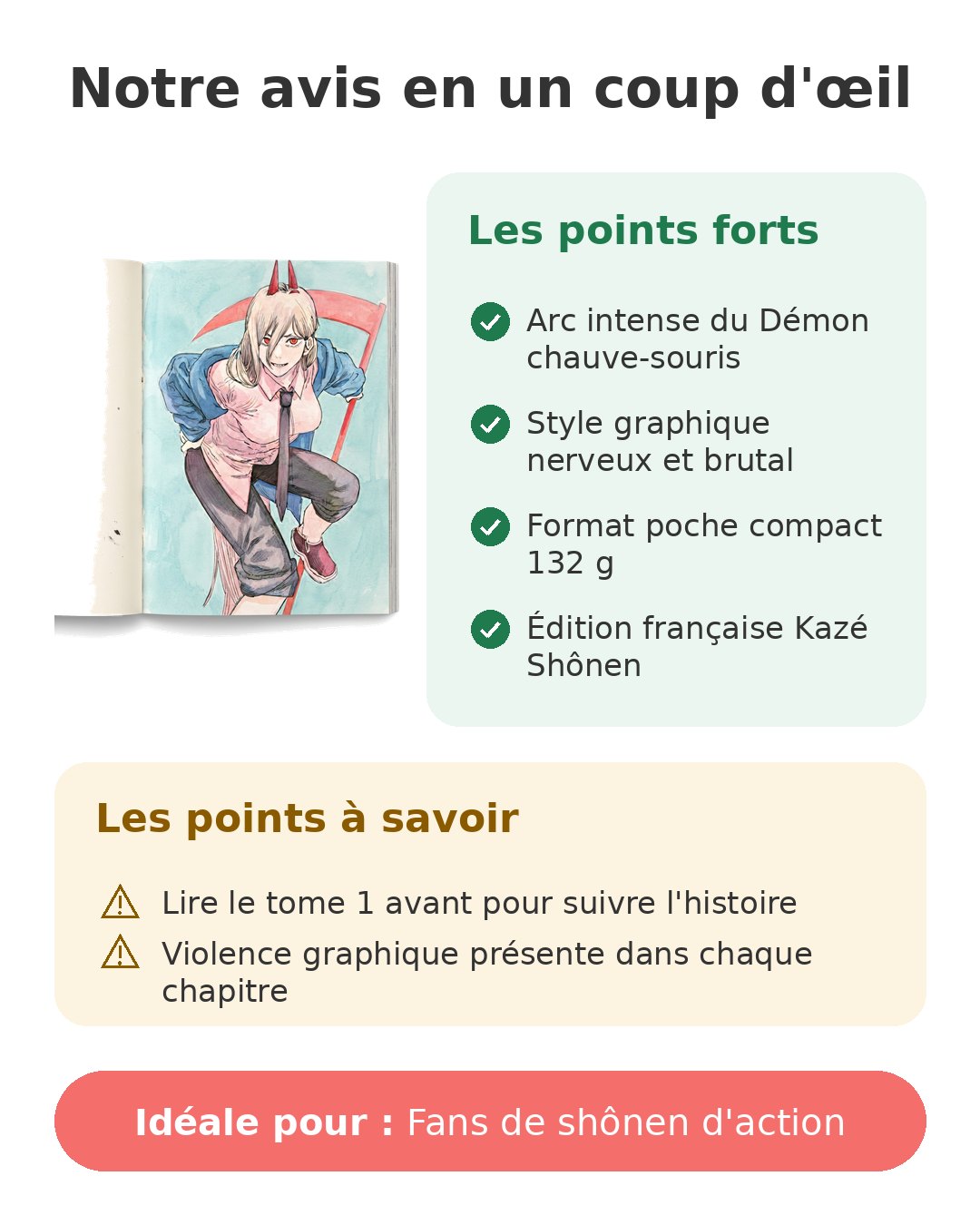 Notre avis en un coup d'œil sur Chainsaw Man T02