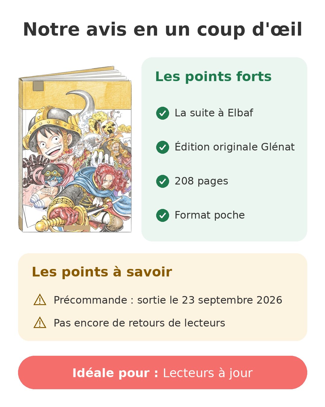 Notre avis en un coup d'œil sur One Piece tome 113