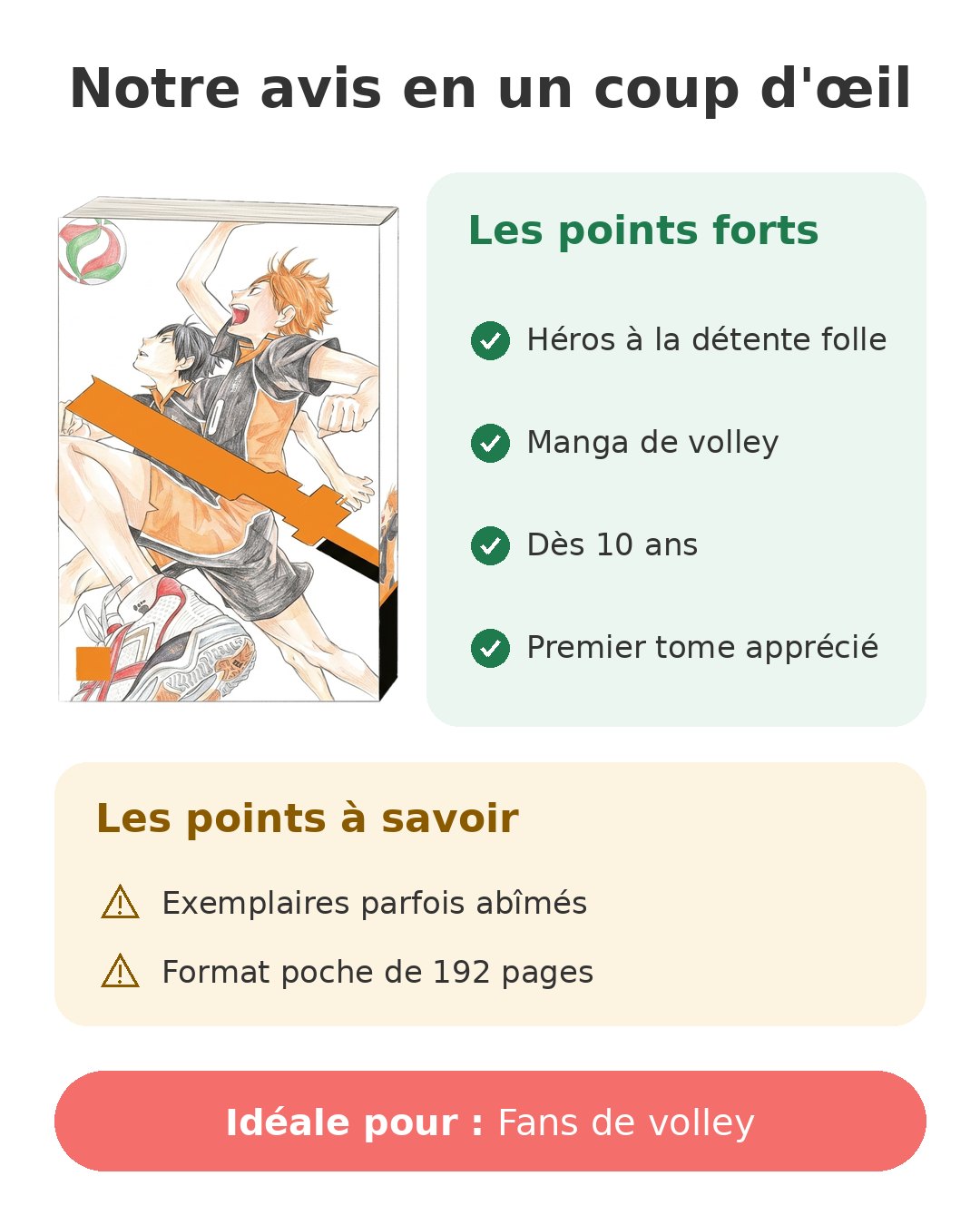 Haikyu Les As du volley tome 1 pour débuter la série Notre avis en un coup d'œil sur Haikyu tome 1