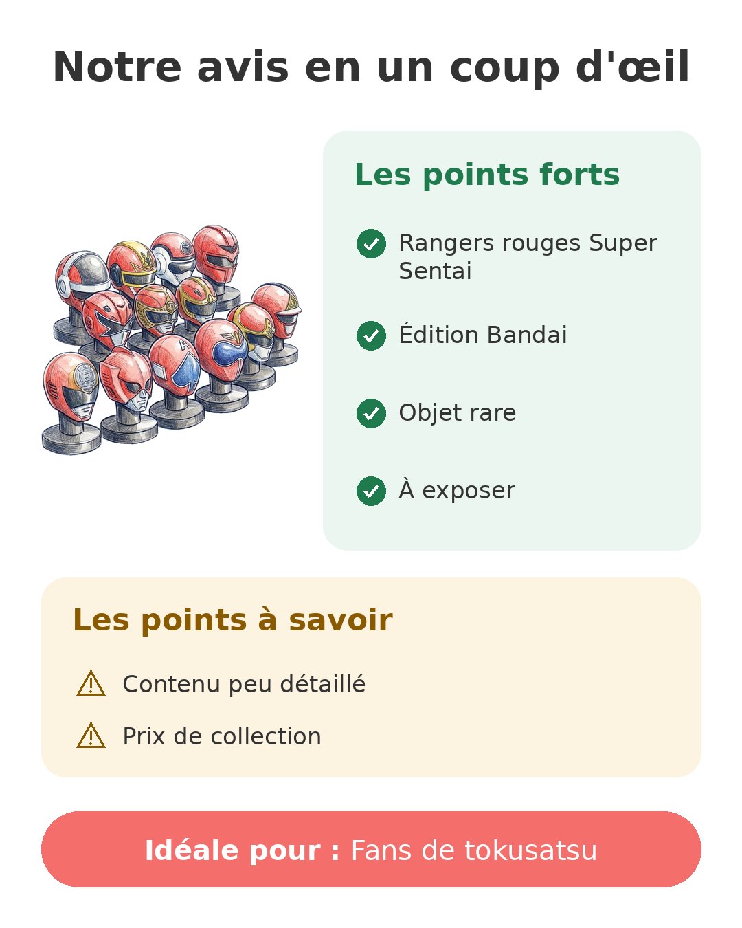 Notre avis en un coup d'œil sur Masques Super Sentai