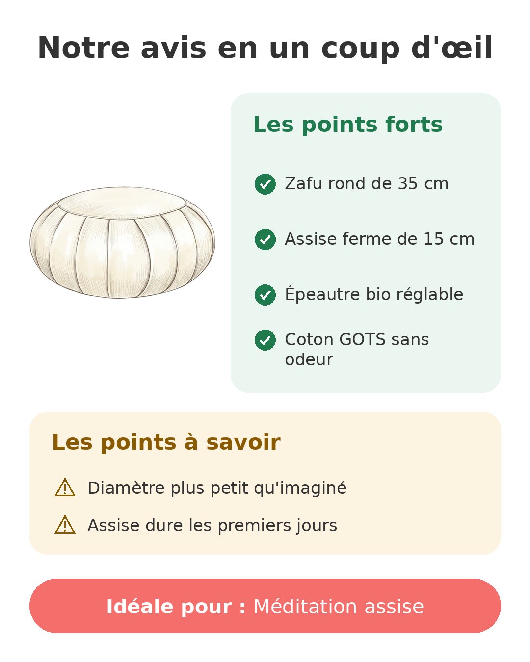 Notre avis en un coup d'œil sur Zen rond