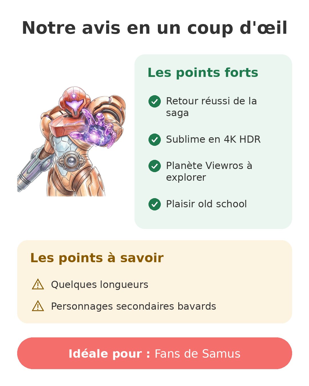 Notre avis en un coup d'œil sur Metroid Prime 4 Beyond