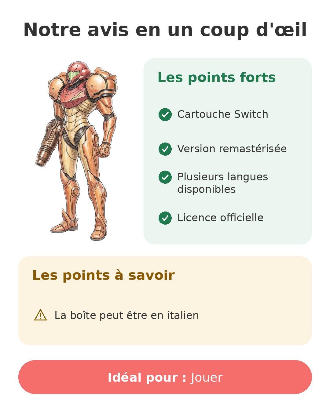 Notre avis en un coup d'œil sur Metroid Prime
